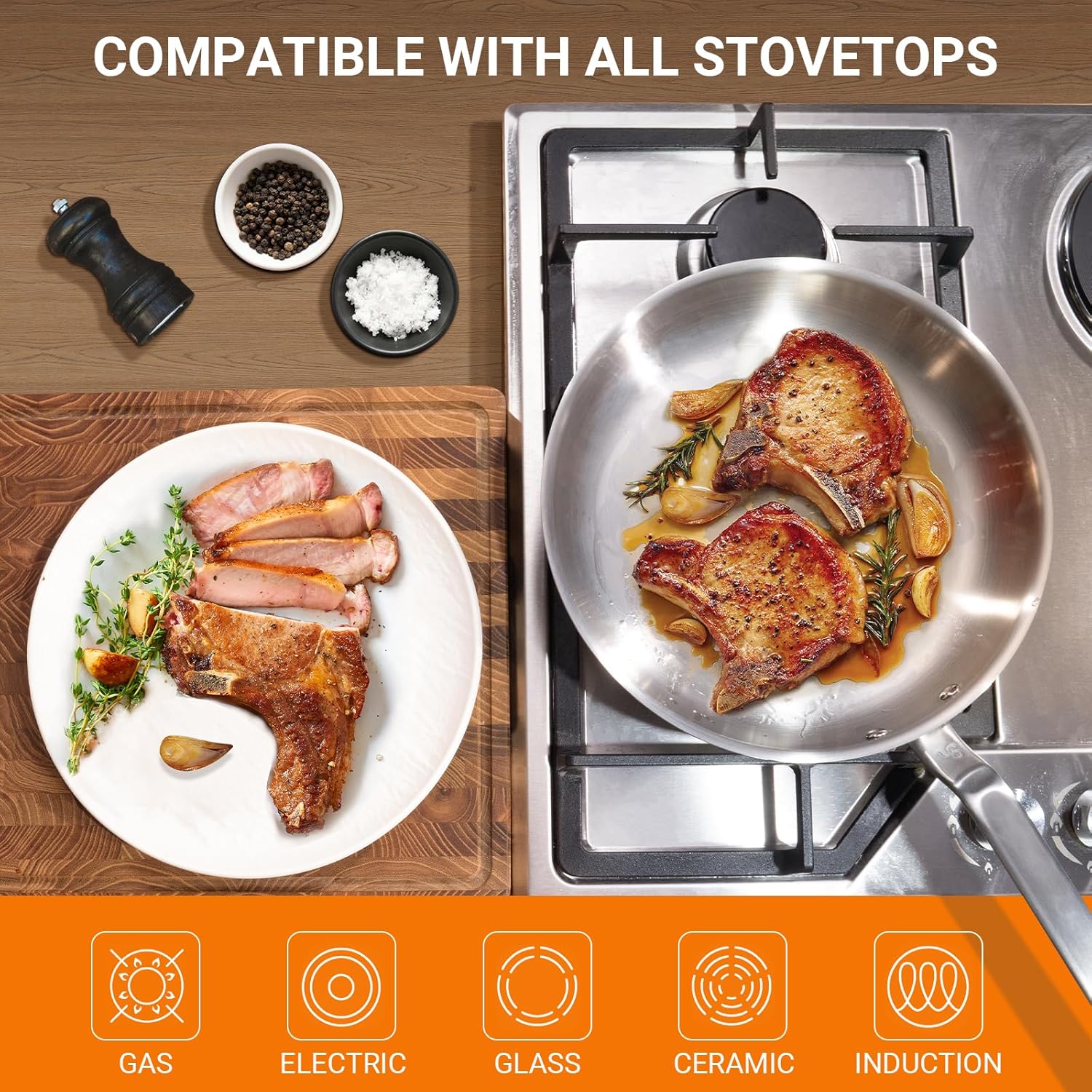 12 Inch Stainless Steel Frying Pan - Image 5